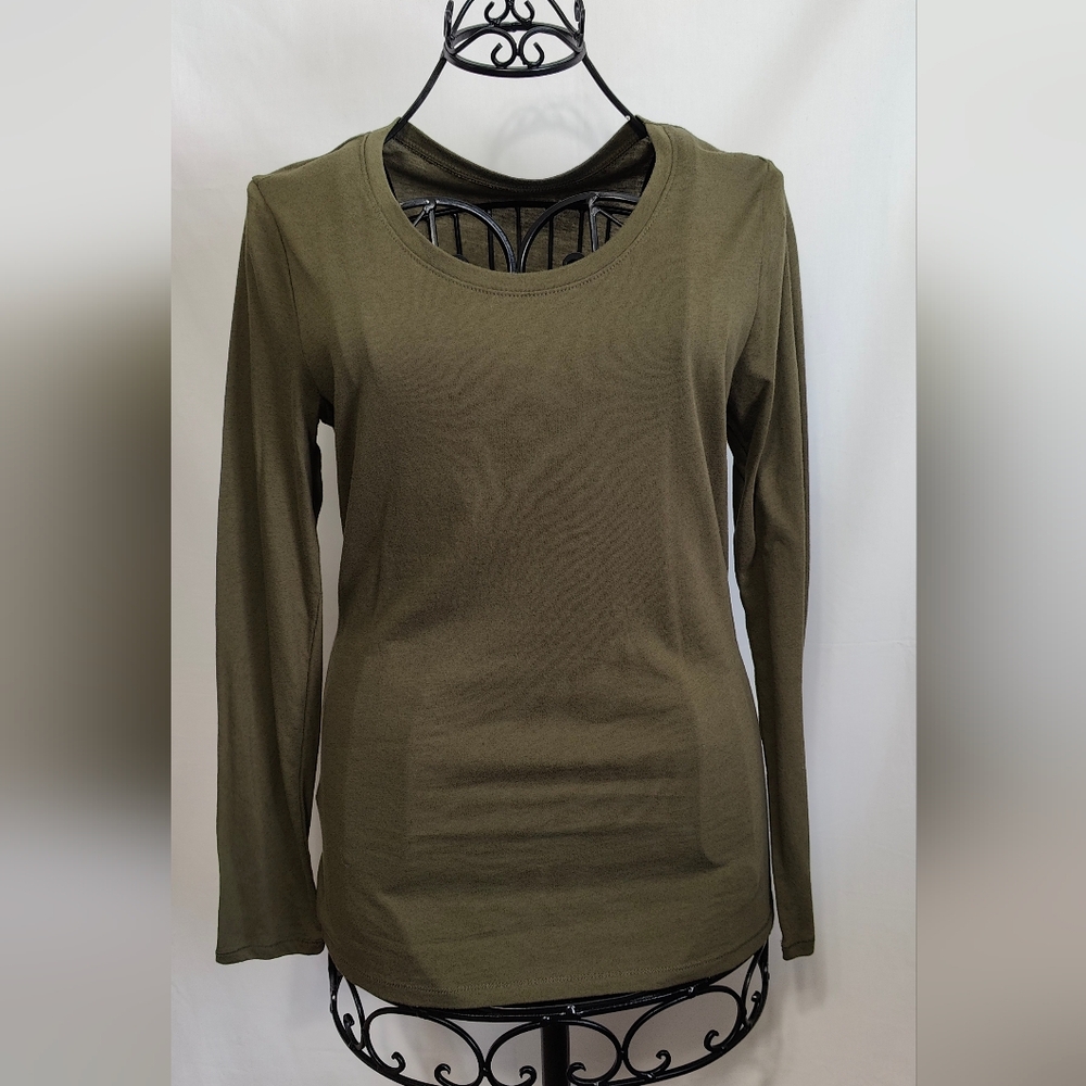 No Boundaries Women's Top - Size L (11/13) - Olive Green - Picture 1 of 4